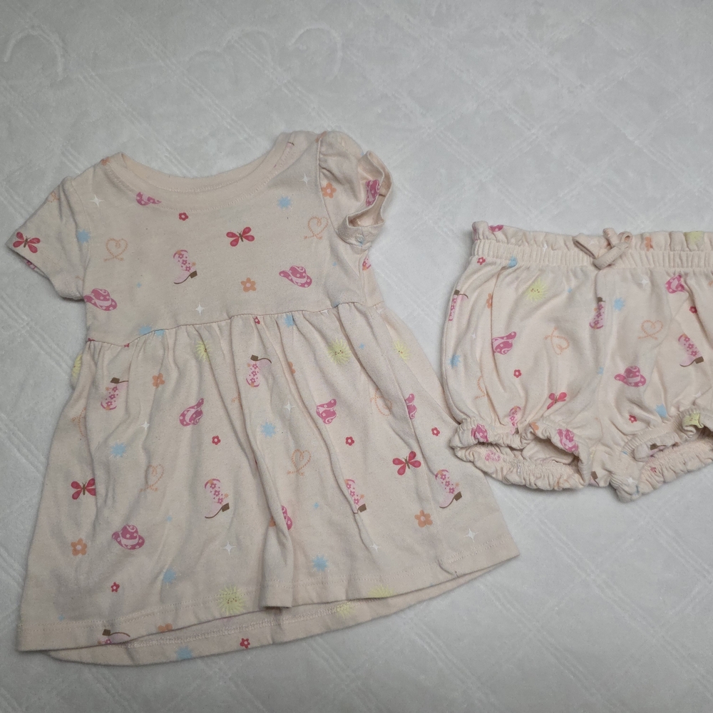 Garanimals Pink Floral Butterfly Dress and Bloomers Set